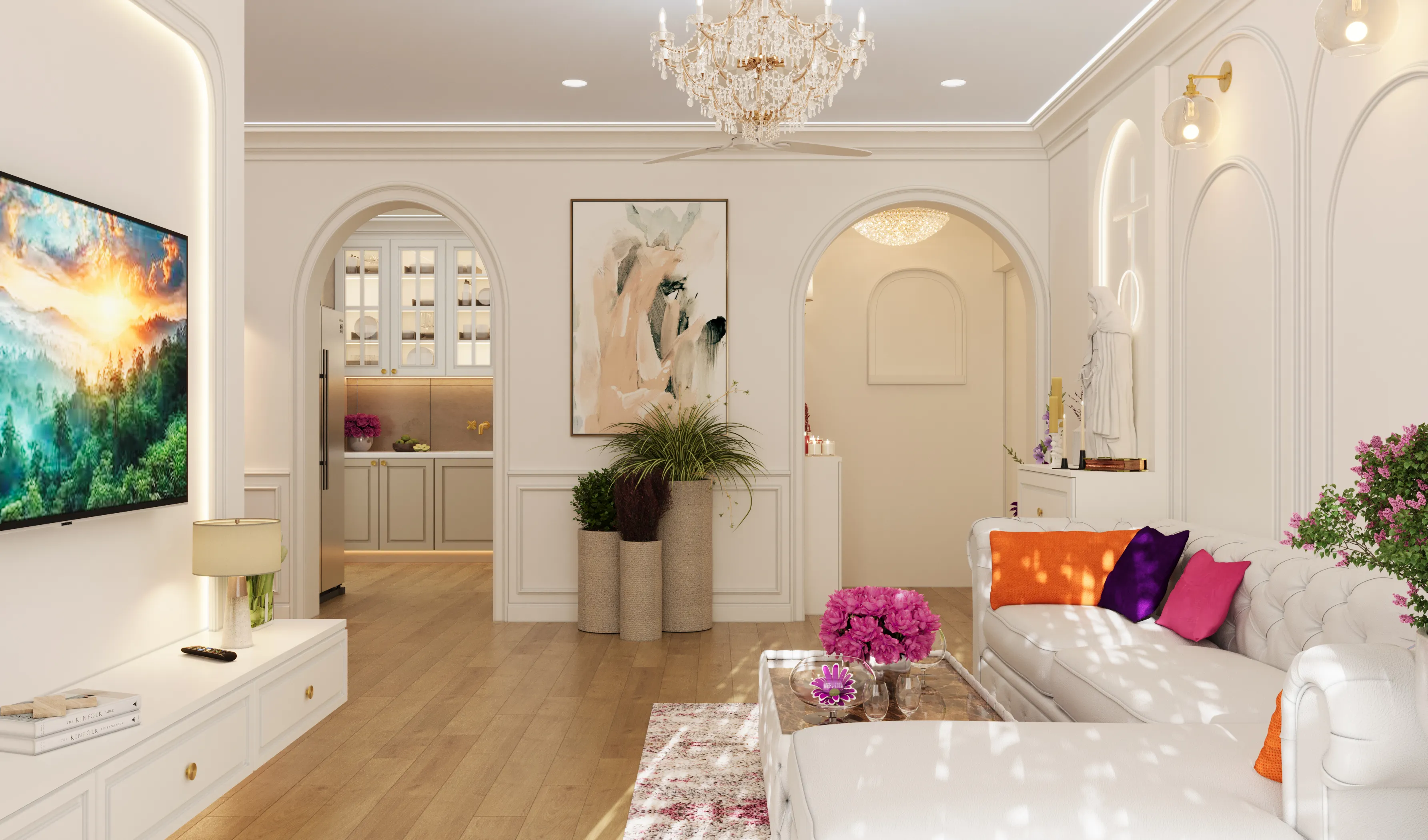 Dining Area with Chandelier